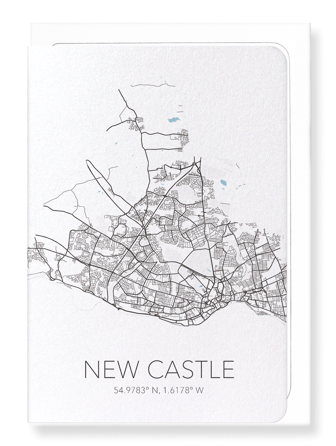 NEWCASTLE CUTOUT: Map Cutout Greeting Card