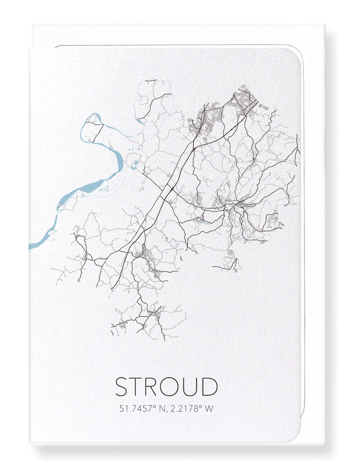 STROUD  CUTOUT: Map Cutout Greeting Card