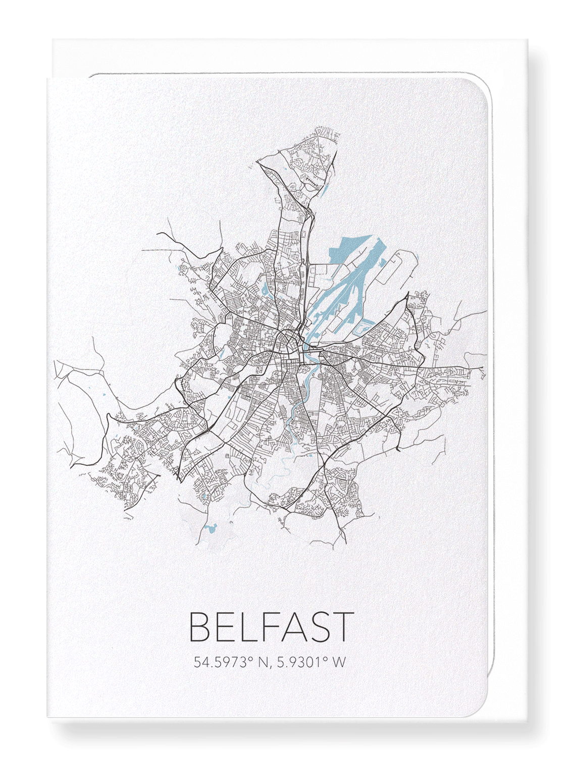 BELFAST CUTOUT: Map Cutout Greeting Card