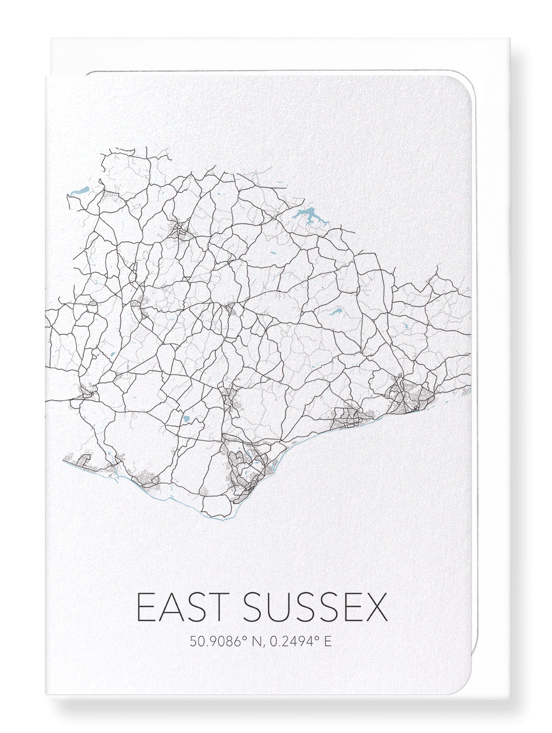 EAST SUSSEX CUTOUT: Map Cutout Greeting Card