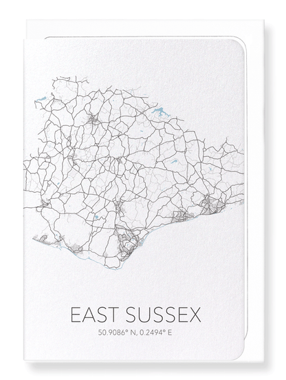 EAST SUSSEX CUTOUT: Map Cutout Greeting Card