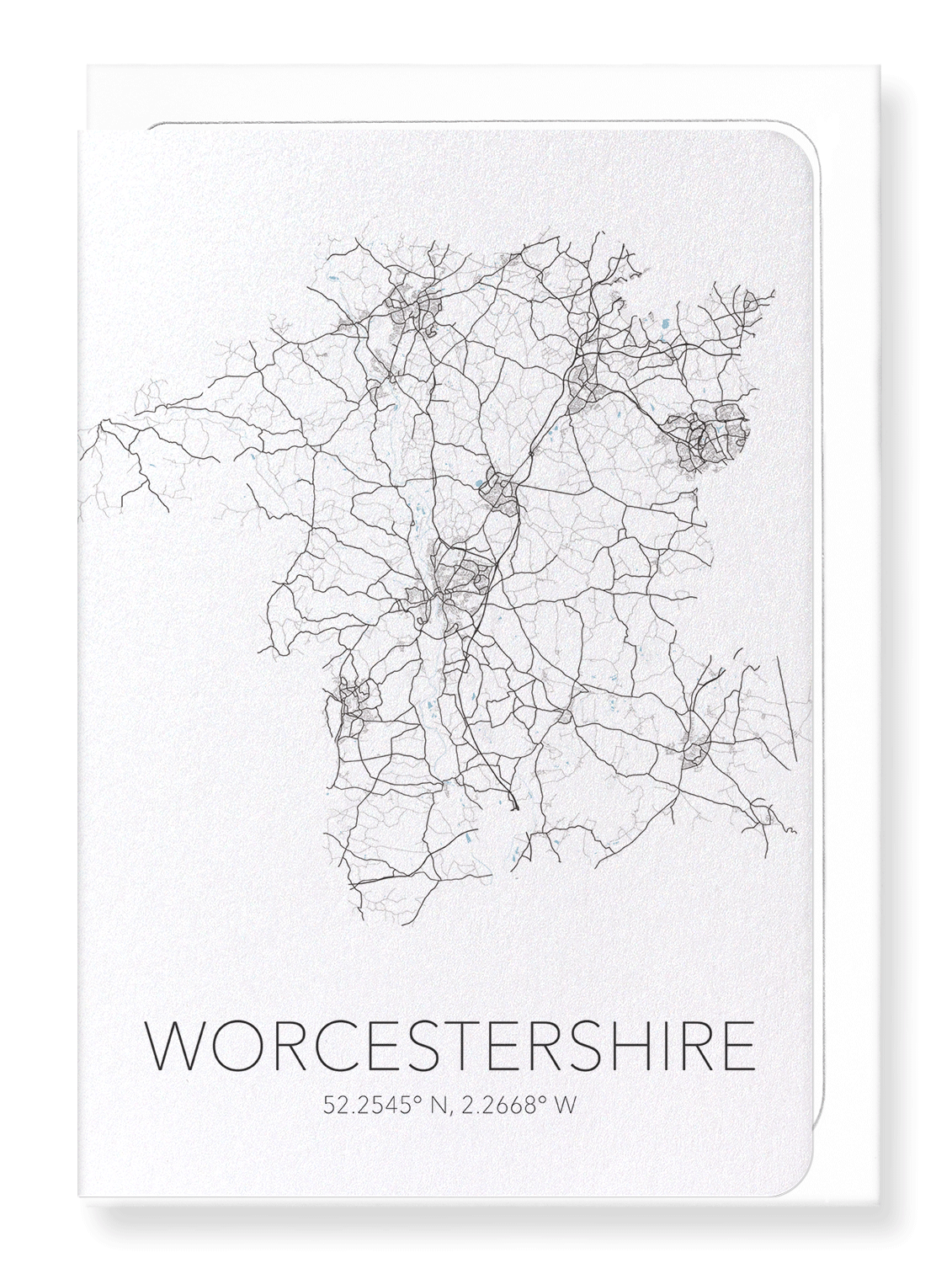 WORCESTERSHIRE CUTOUT: Map Cutout Greeting Card