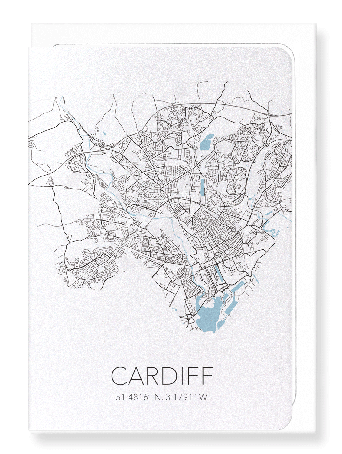 CARDIFF CUTOUT: Map Cutout Greeting Card