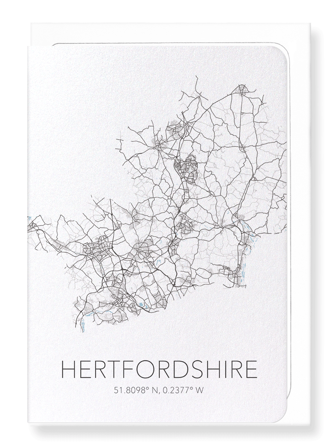 HERTFORDSHIRE CUTOUT: Map Cutout Greeting Card