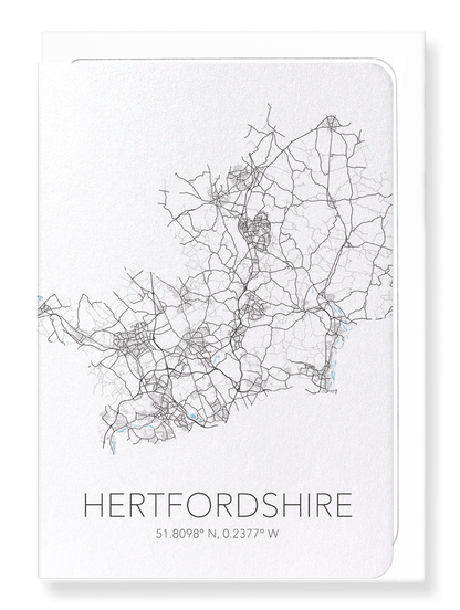 HERTFORDSHIRE CUTOUT: Map Cutout Greeting Card