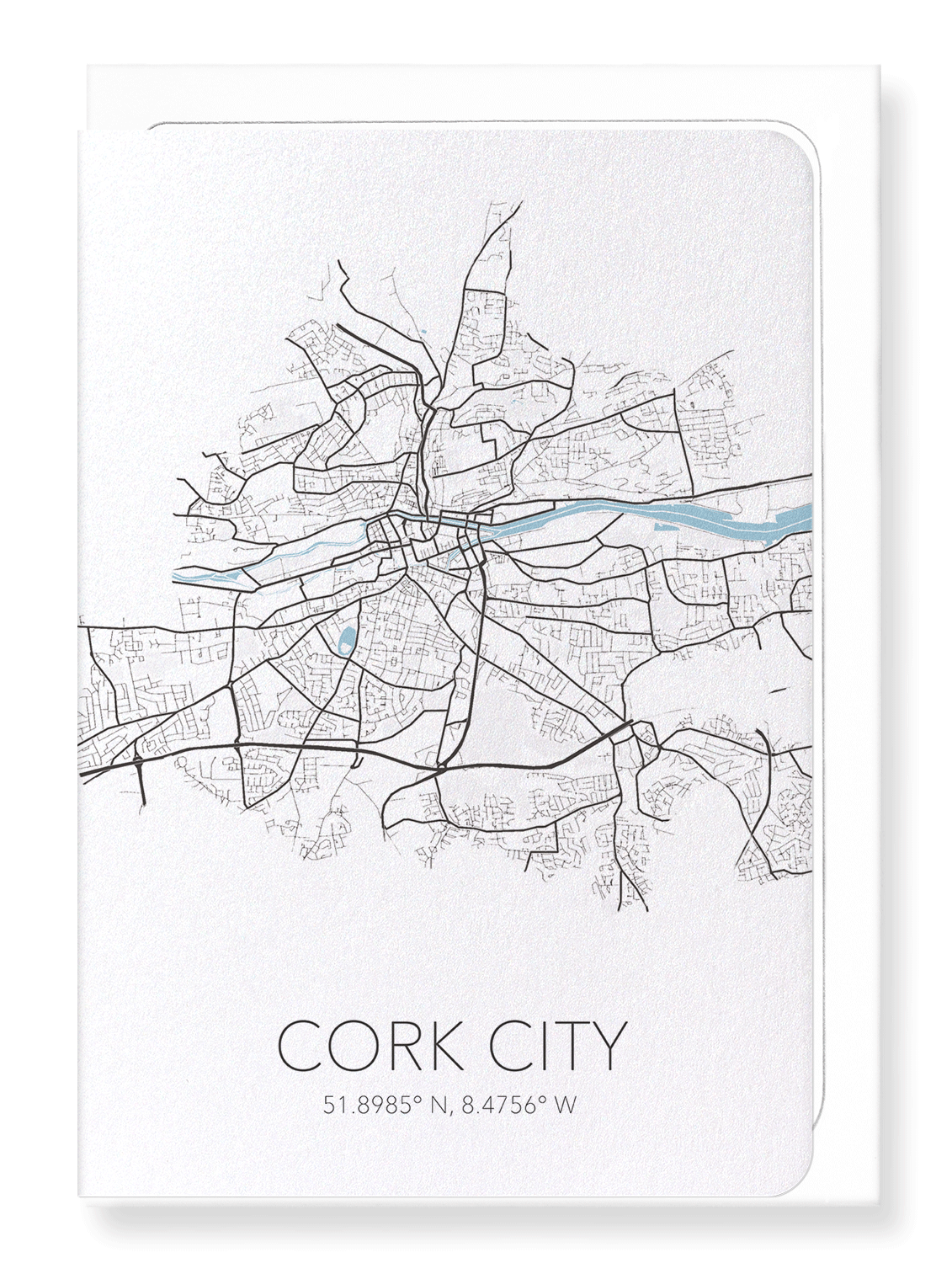 CORK CITY  CUTOUT: Map Cutout Greeting Card