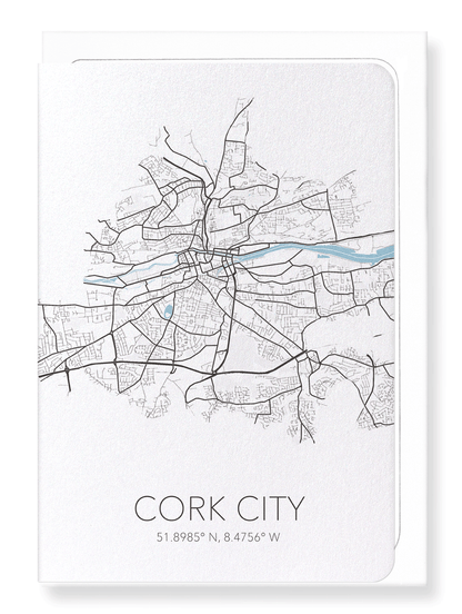 CORK CITY  CUTOUT: Map Cutout Greeting Card