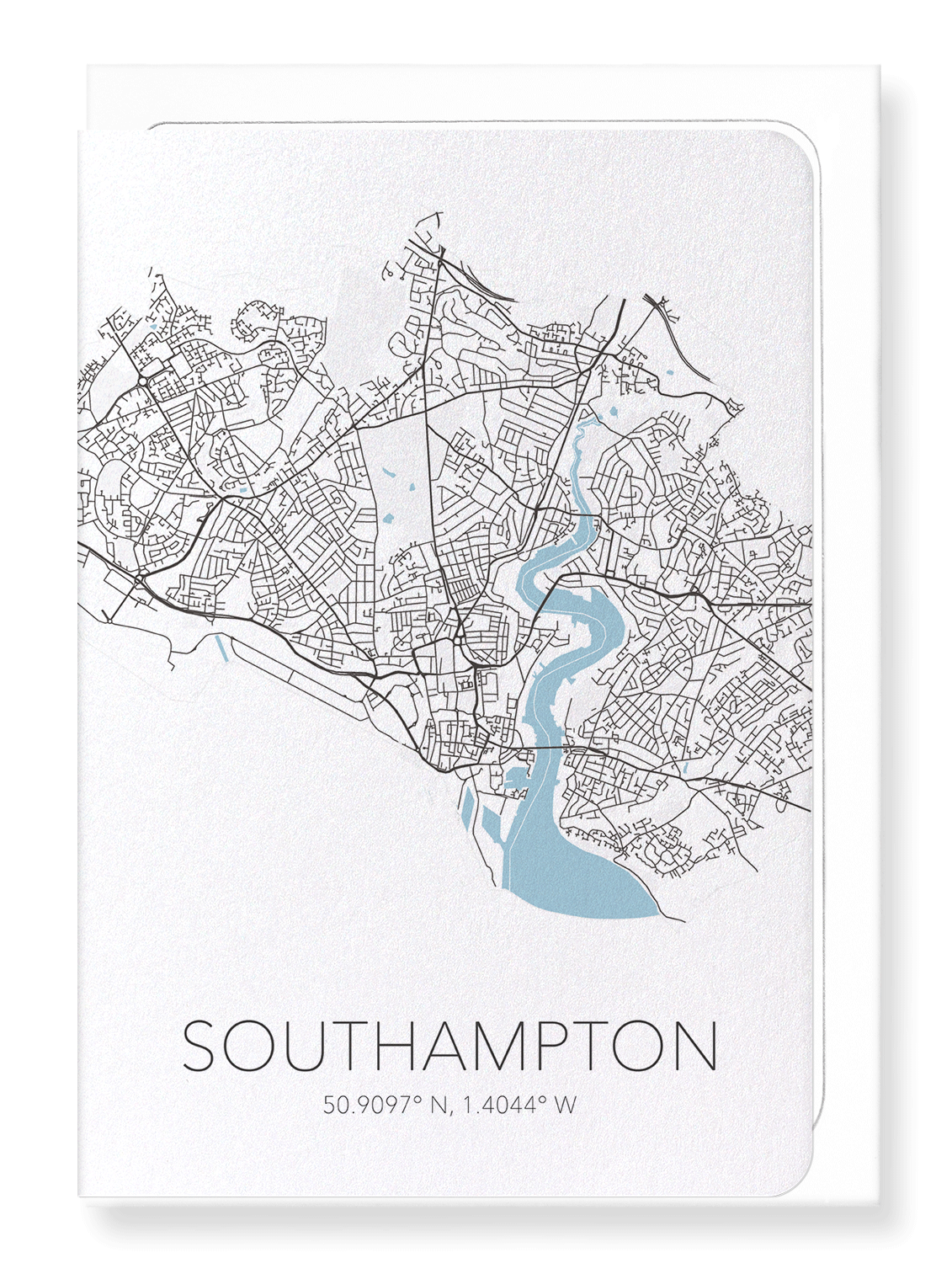 SOUTHAMPTON CUTOUT: Map Cutout Greeting Card