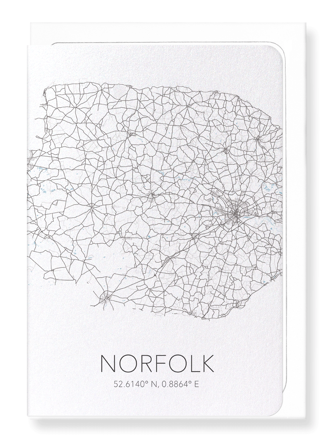 NORFOLK CUTOUT: Map Cutout Greeting Card