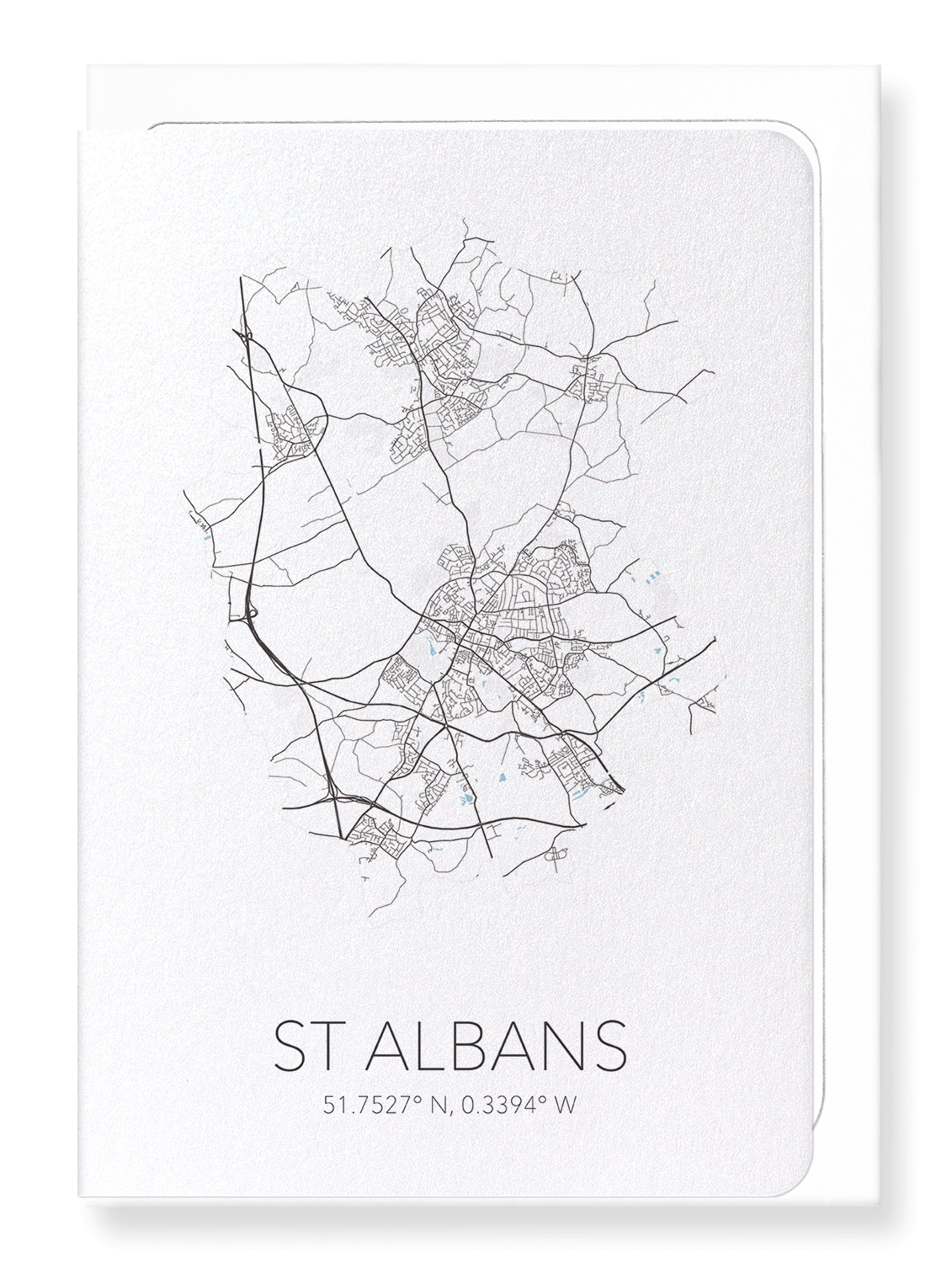 ST. ALBANS CUTOUT: Map Cutout Greeting Card