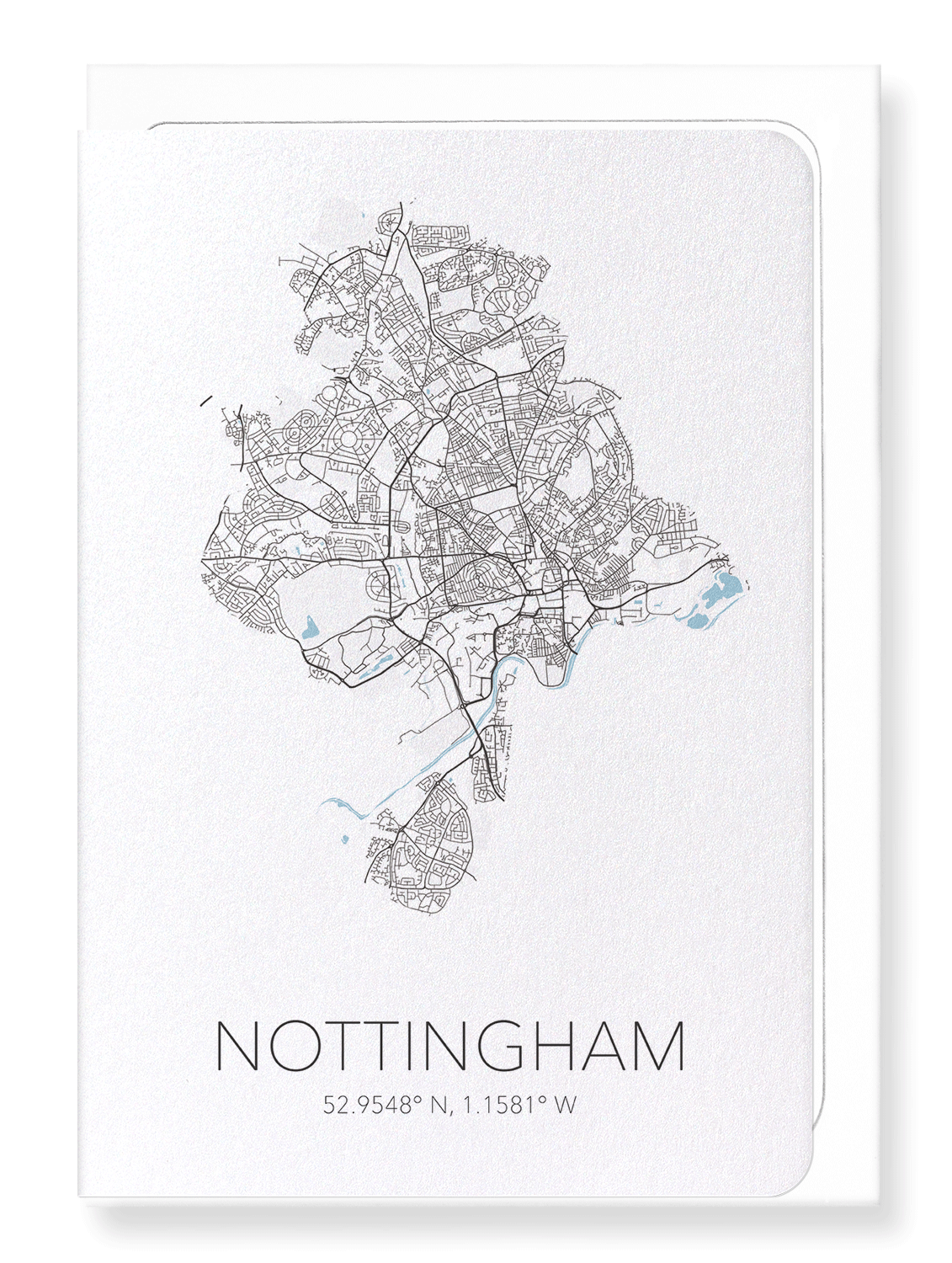 NOTTINGHAM CUTOUT: Map Cutout Greeting Card