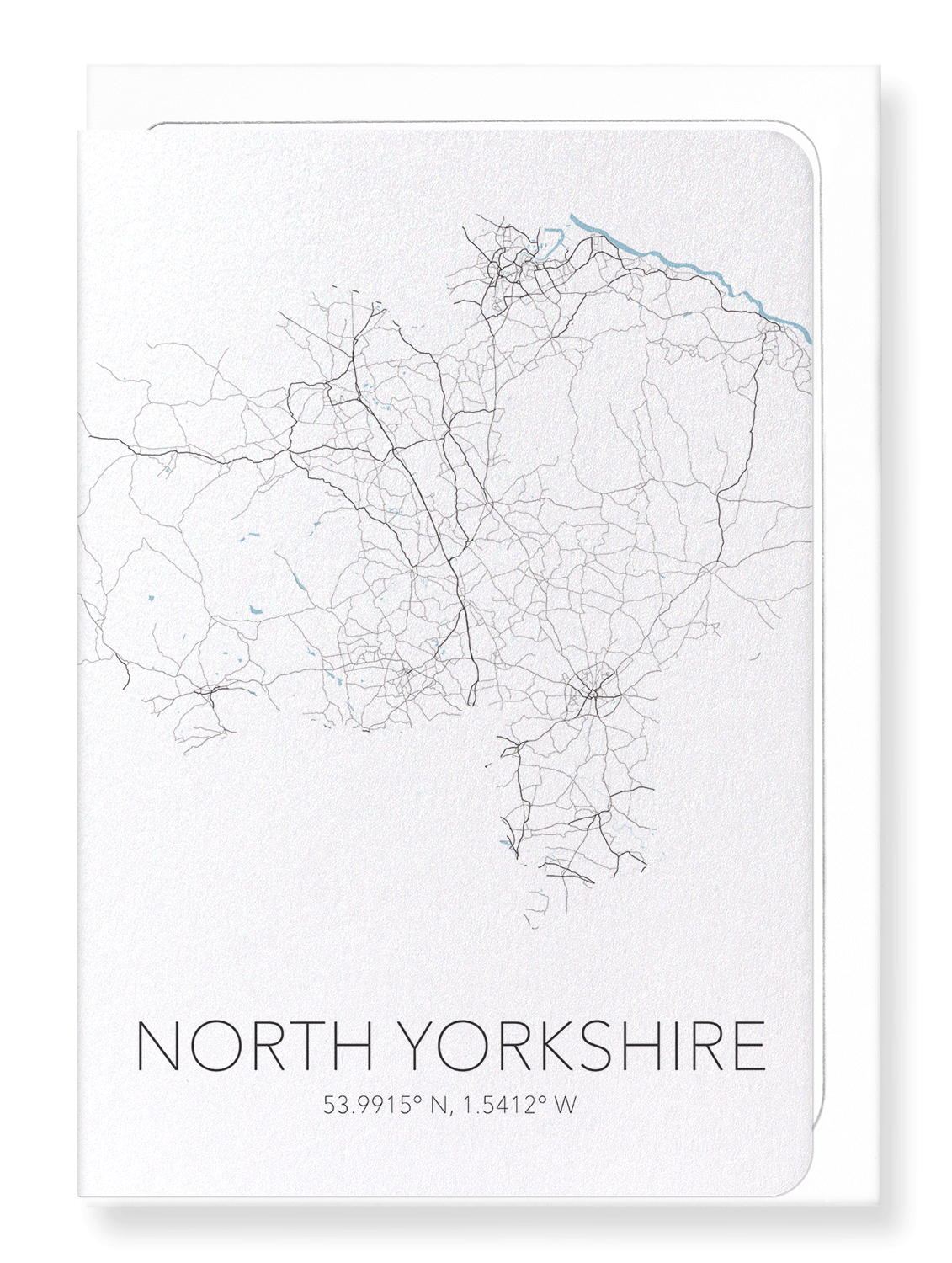 NORTH YORKSHIRE CUTOUT: Map Cutout Greeting Card