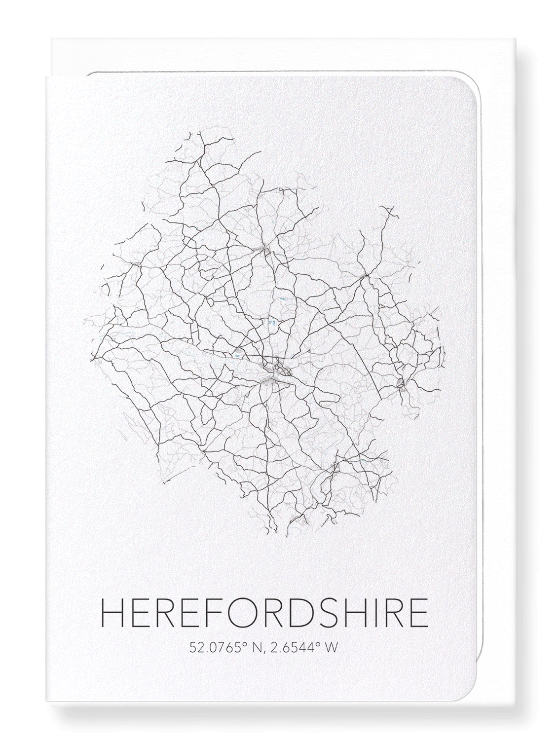 HEREFORDSHIRE CUTOUT: Map Cutout Greeting Card