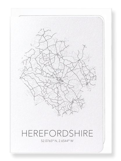 HEREFORDSHIRE CUTOUT: Map Cutout Greeting Card