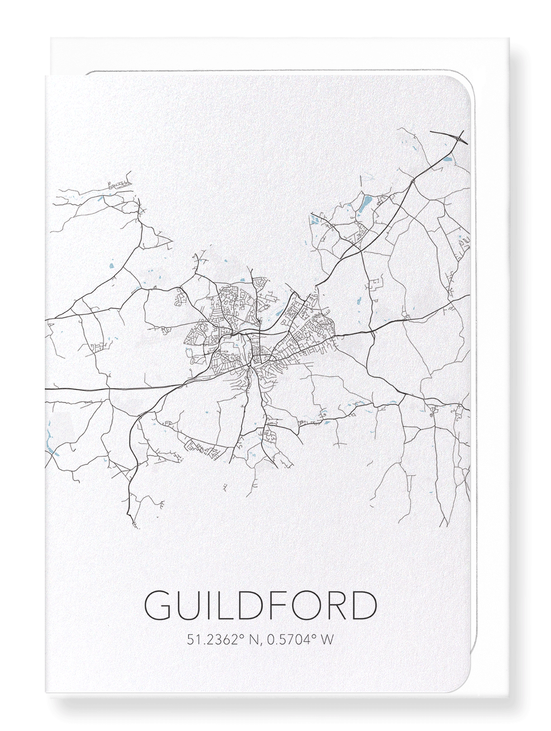 GUILDFORD CUTOUT: Map Cutout Greeting Card
