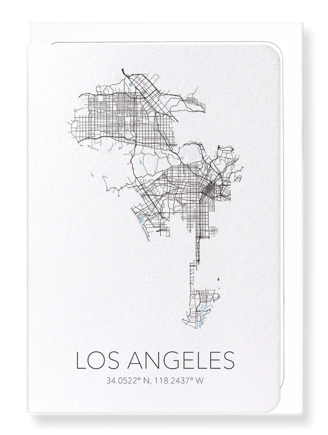 LOS ANGELES CUTOUT: Map Cutout Greeting Card