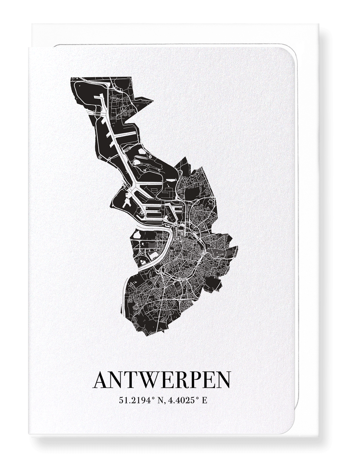 ANTWERP CUTOUT: Map Cutout Greeting Card