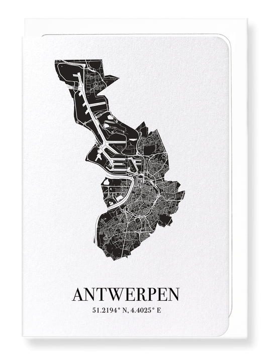 ANTWERP CUTOUT: Map Cutout Greeting Card