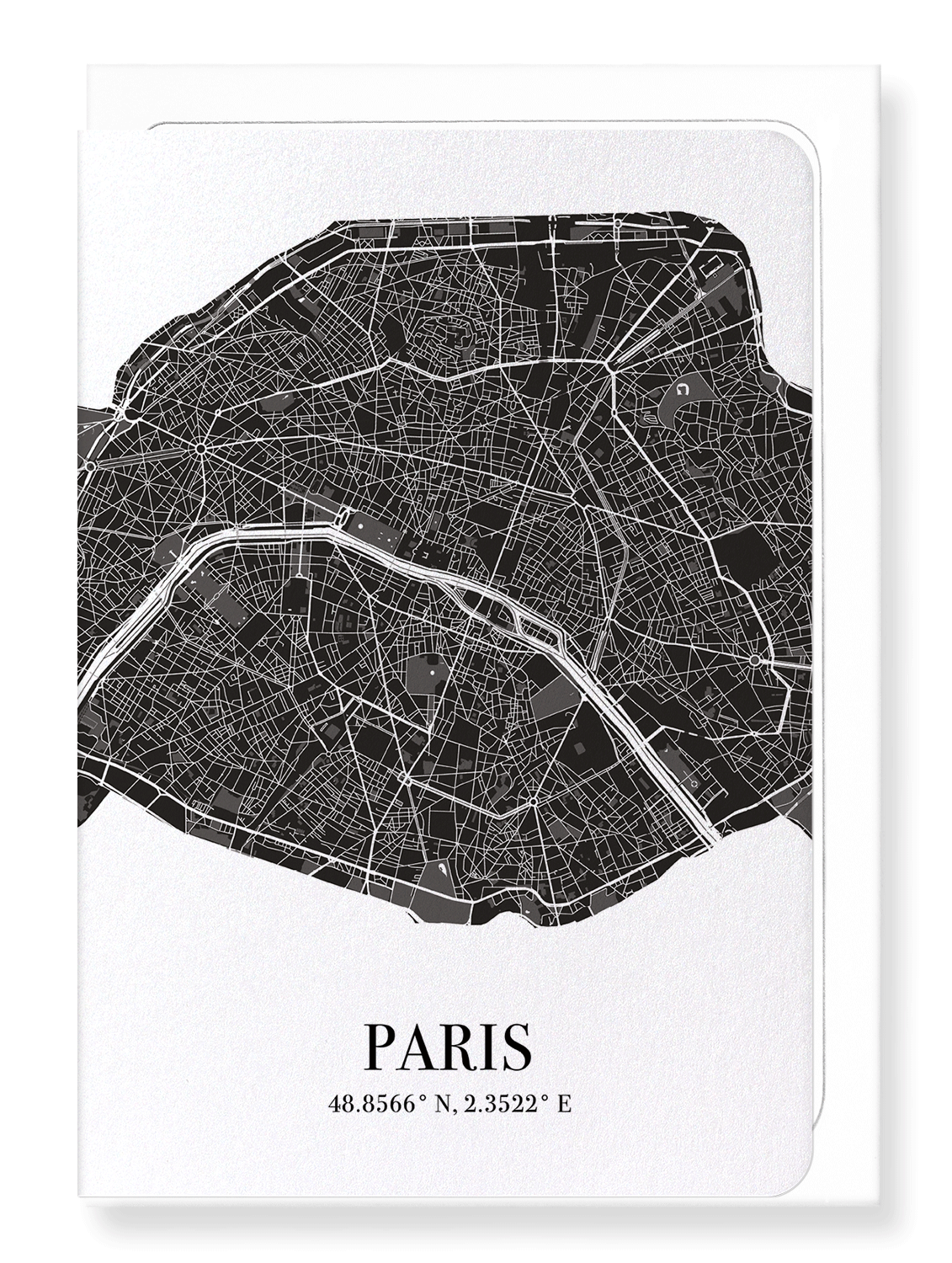 PARIS CUTOUT: Map Cutout Greeting Card