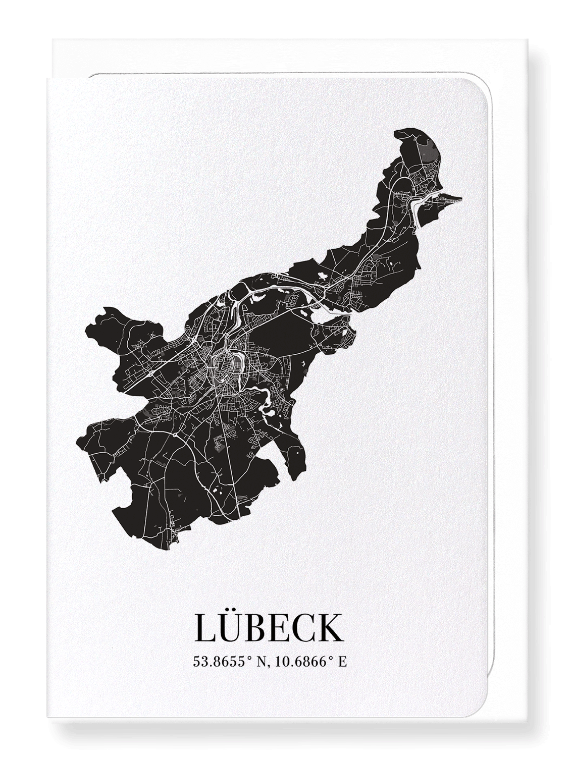 LÜBECK CUTOUT: Map Cutout Greeting Card