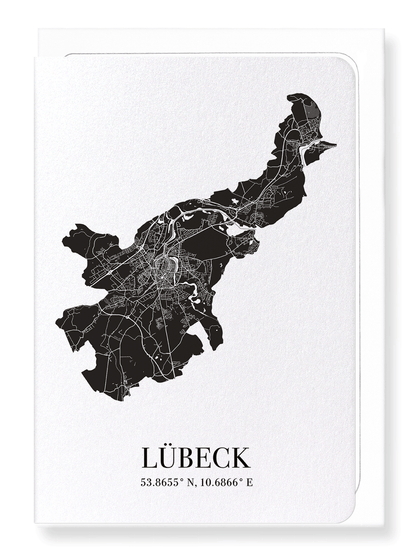LÜBECK CUTOUT: Map Cutout Greeting Card