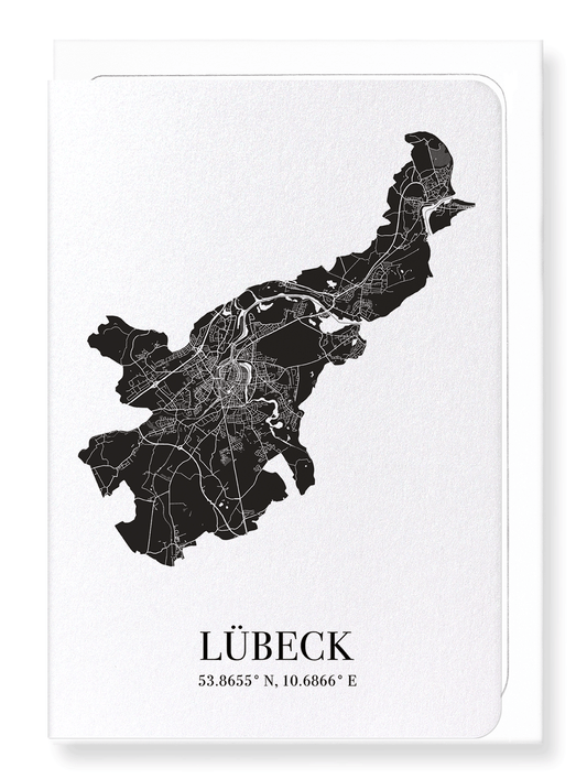 LÜBECK CUTOUT: Map Cutout Greeting Card