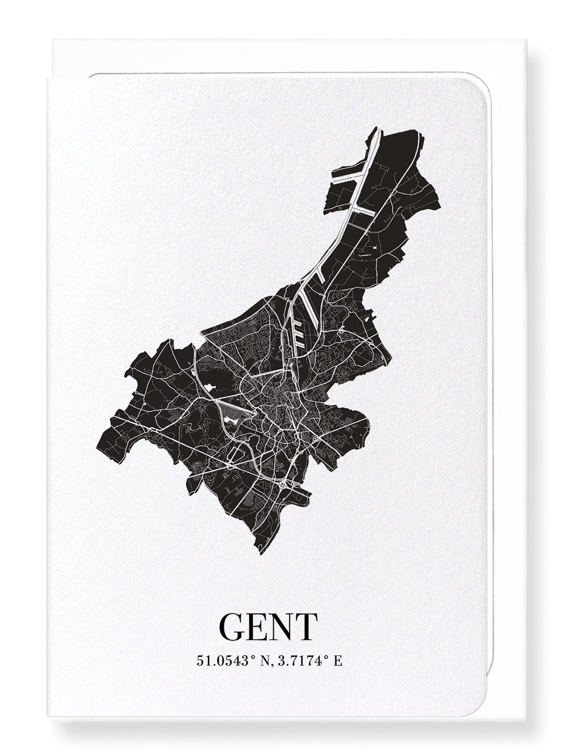 GHENT CUTOUT: Map Cutout Greeting Card
