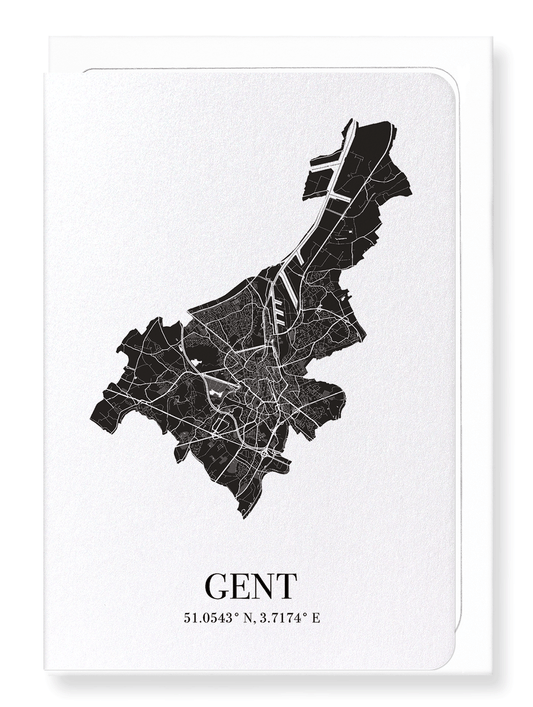 GHENT CUTOUT: Map Cutout Greeting Card