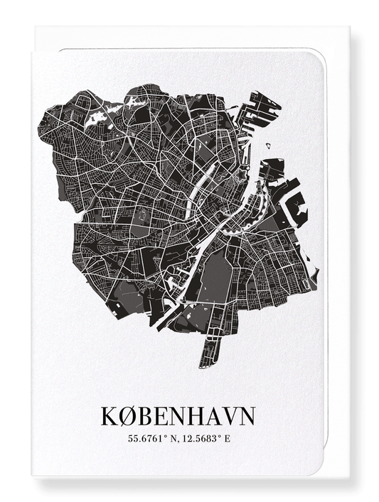 COPENHAGEN CUTOUT: Map Cutout Greeting Card
