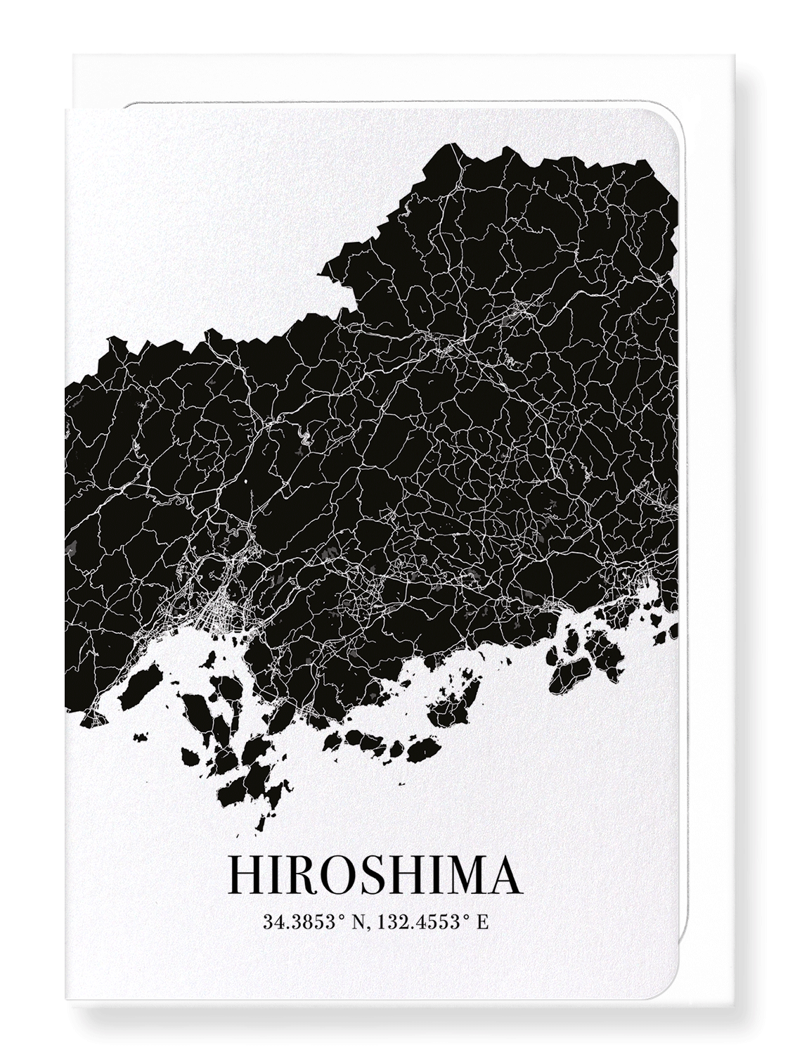HIROSHIMA CUTOUT: Map Cutout Greeting Card