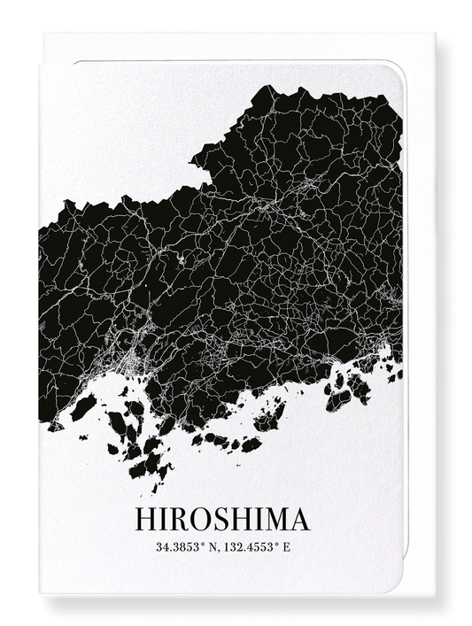 HIROSHIMA CUTOUT: Map Cutout Greeting Card
