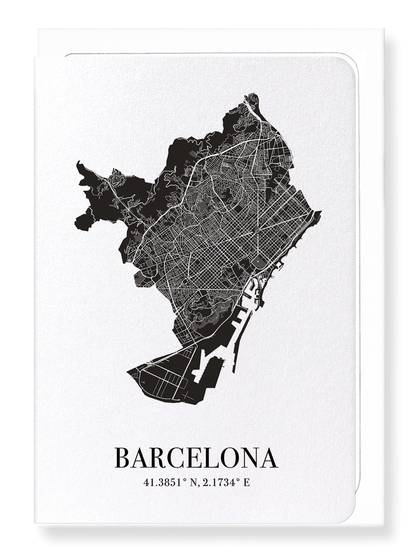 BARCELONE CUTOUT: Map Cutout Greeting Card