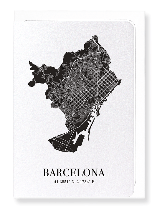 BARCELONE CUTOUT: Map Cutout Greeting Card