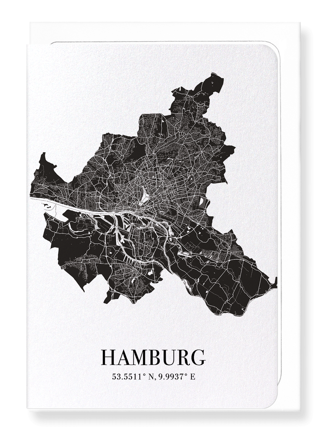 HAMBURG CUTOUT: Map Cutout Greeting Card