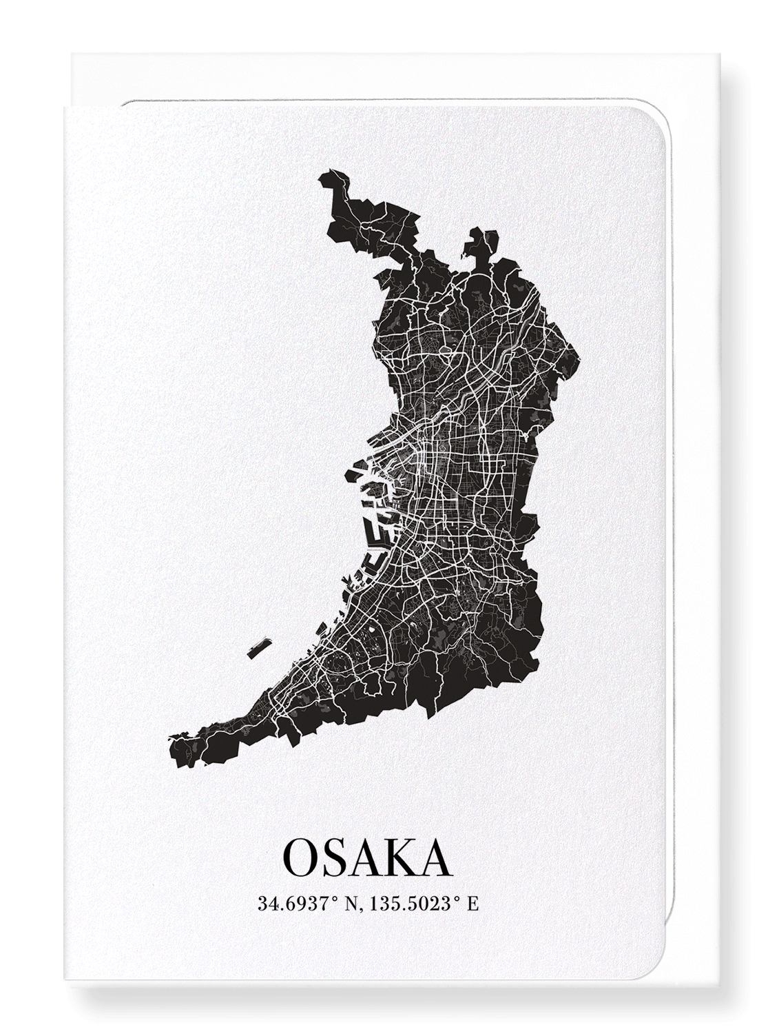OSAKA CUTOUT: Map Cutout Greeting Card