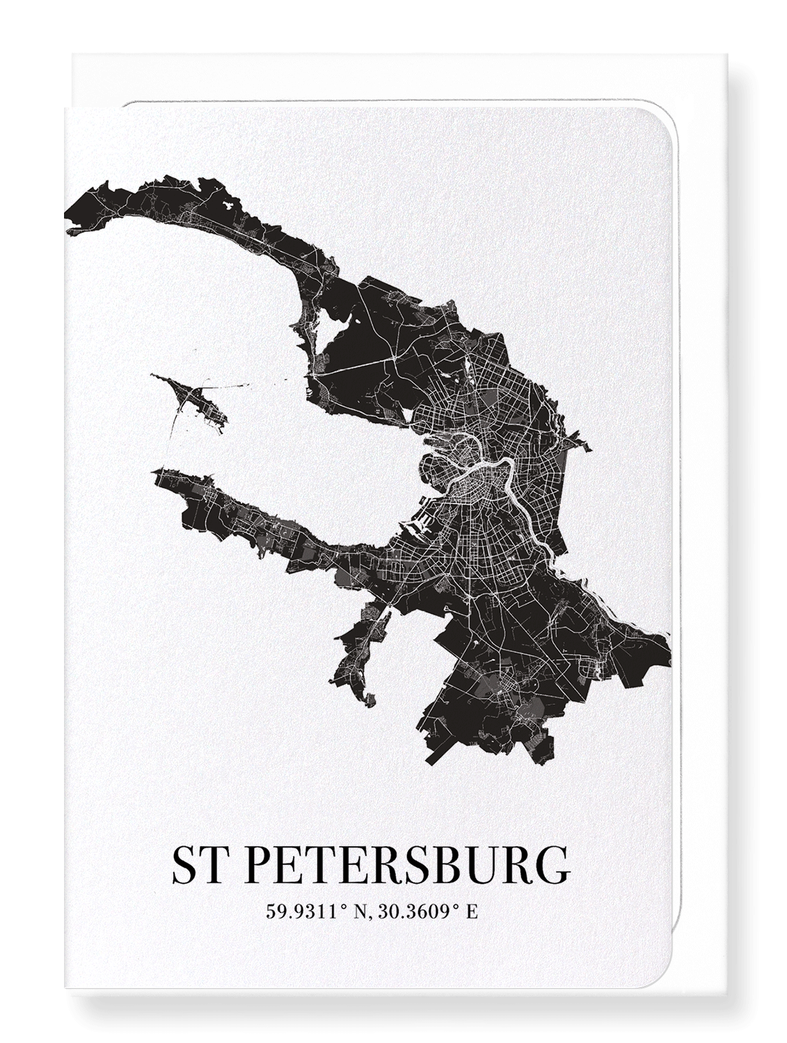 ST PETERSBURG CUTOUT: Map Cutout Greeting Card