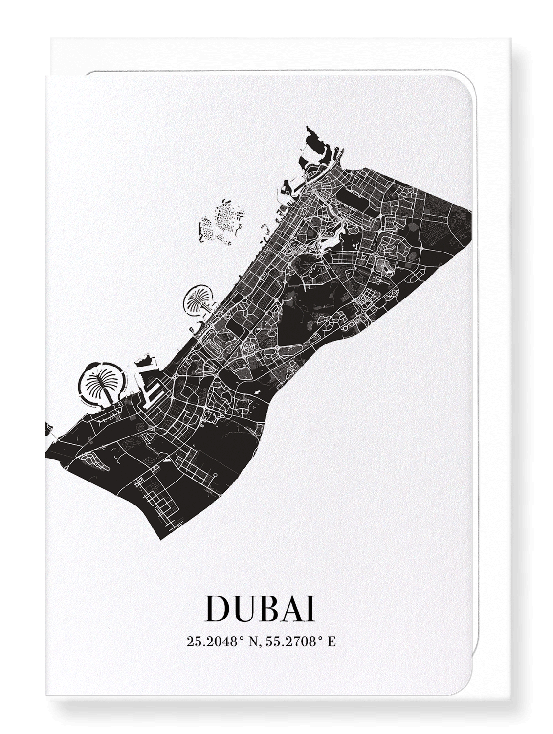 DUBAI CUTOUT: Map Cutout Greeting Card