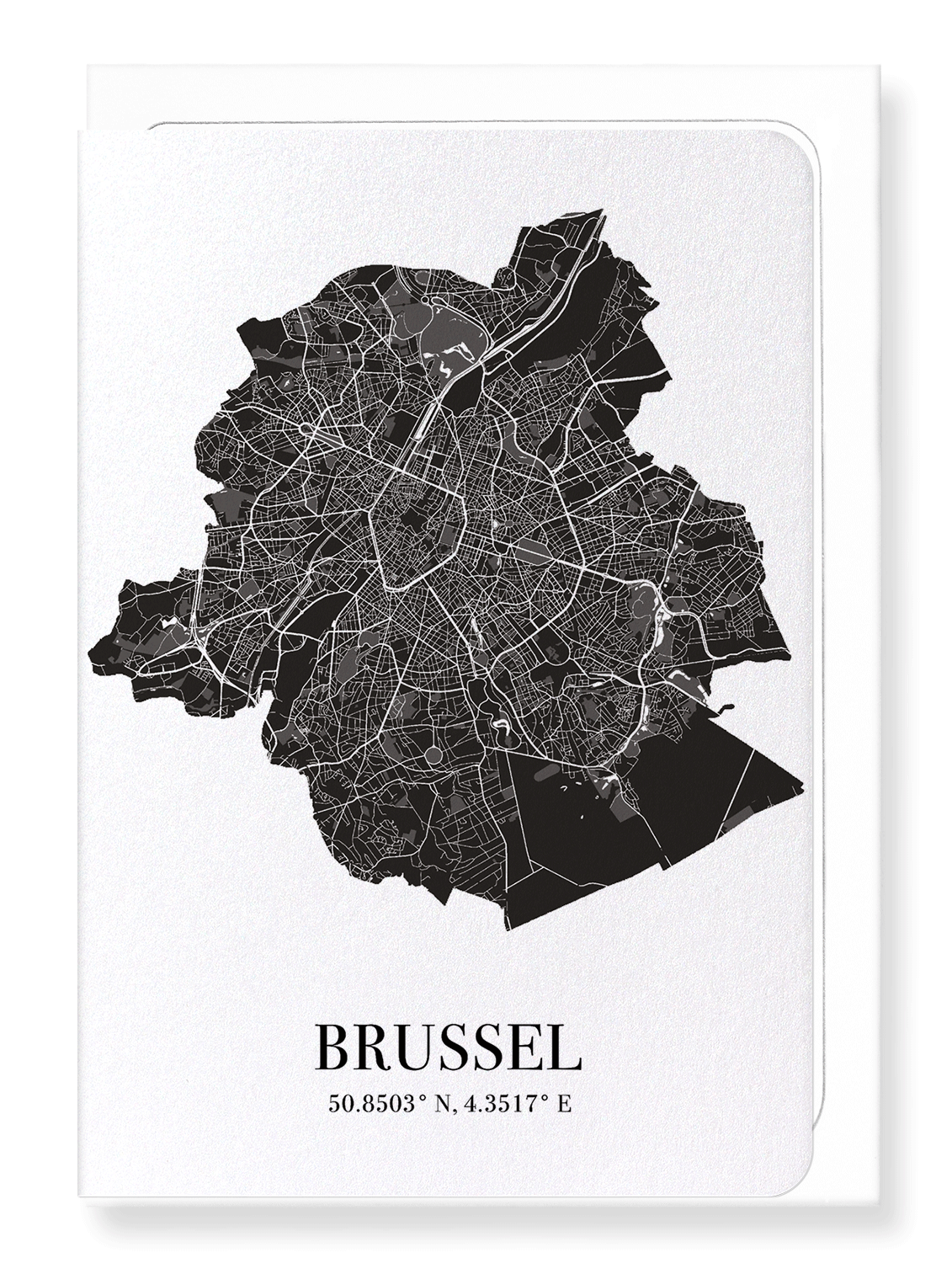 BRUSSELS CUTOUT: Map Cutout Greeting Card
