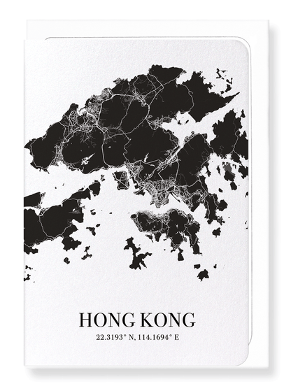 HONG KONG CUTOUT: Map Cutout Greeting Card