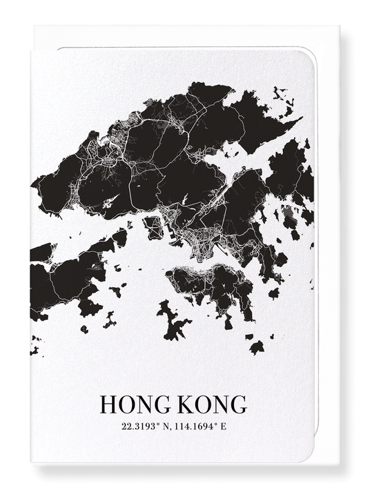 HONG KONG CUTOUT: Map Cutout Greeting Card
