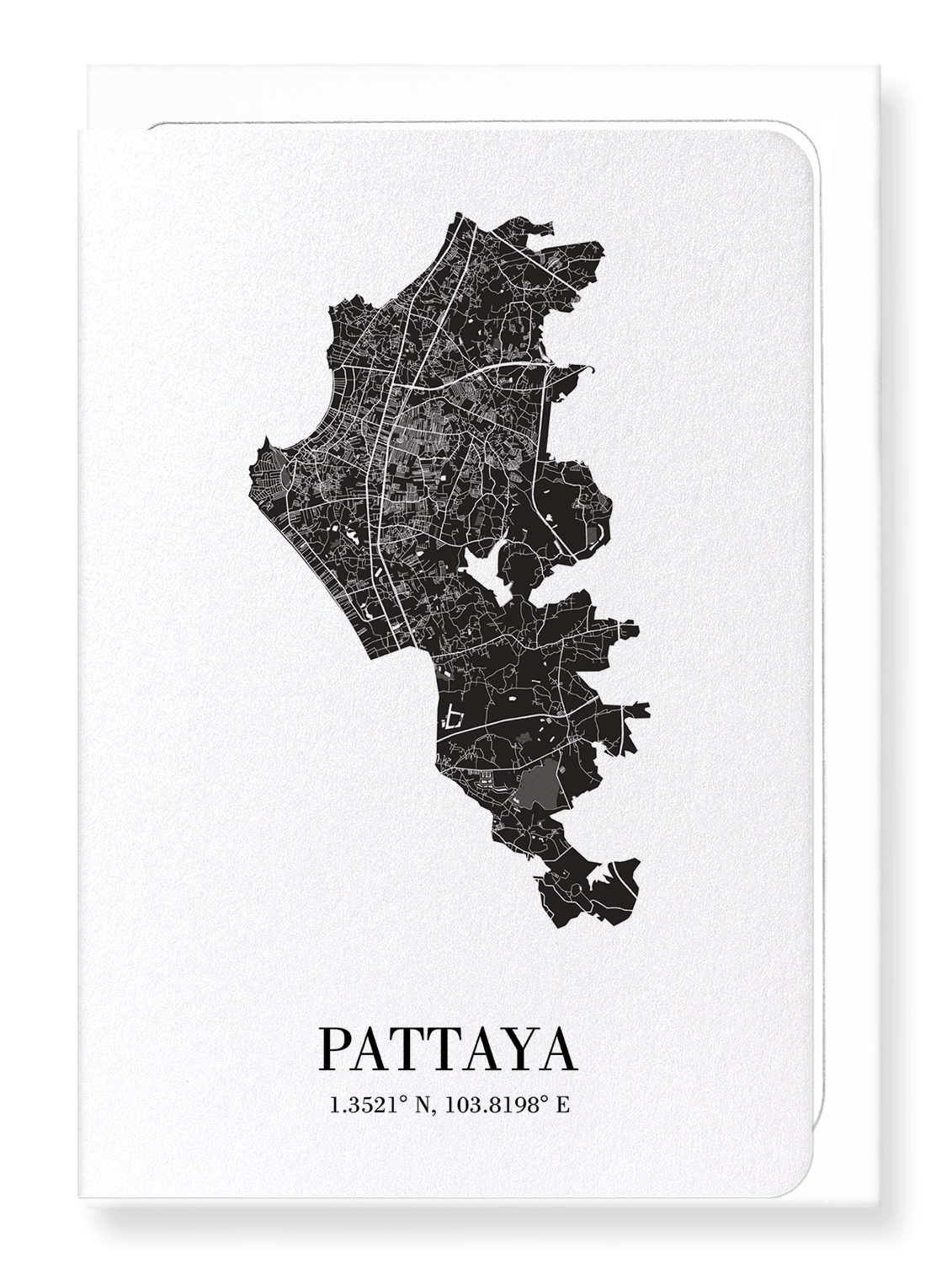 PATTAYA CUTOUT: Map Cutout Greeting Card
