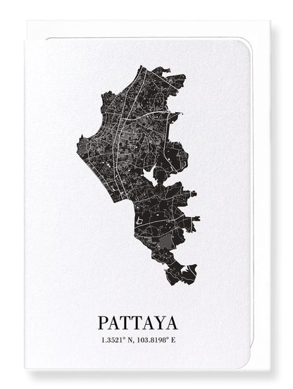 PATTAYA CUTOUT: Map Cutout Greeting Card