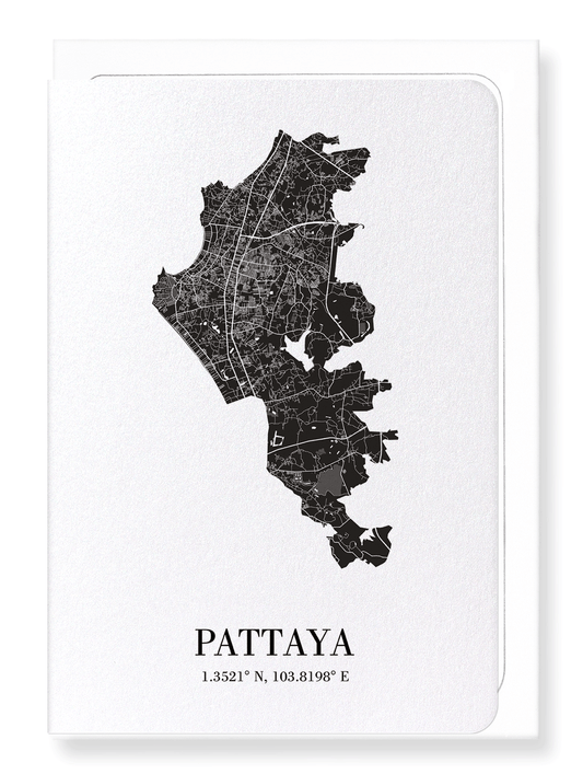 PATTAYA CUTOUT: Map Cutout Greeting Card