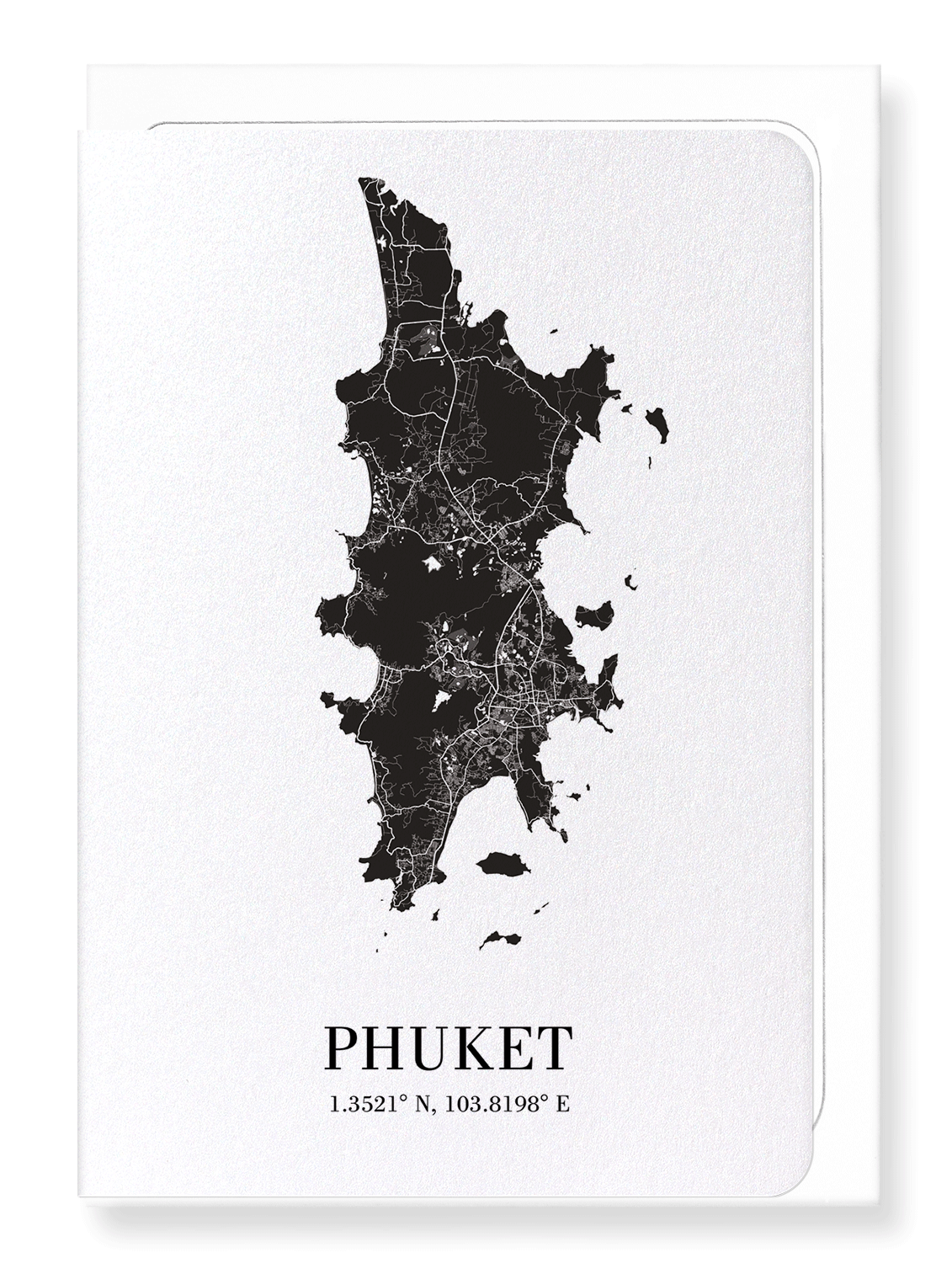 PHUKET CUTOUT: Map Cutout Greeting Card