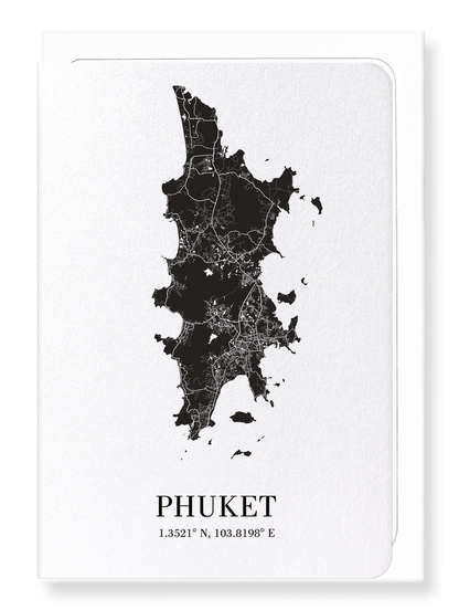 PHUKET CUTOUT: Map Cutout Greeting Card