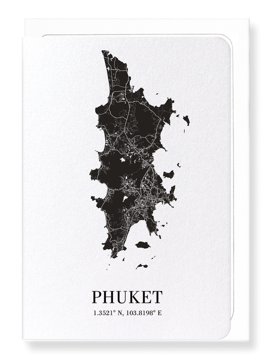PHUKET CUTOUT: Map Cutout Greeting Card
