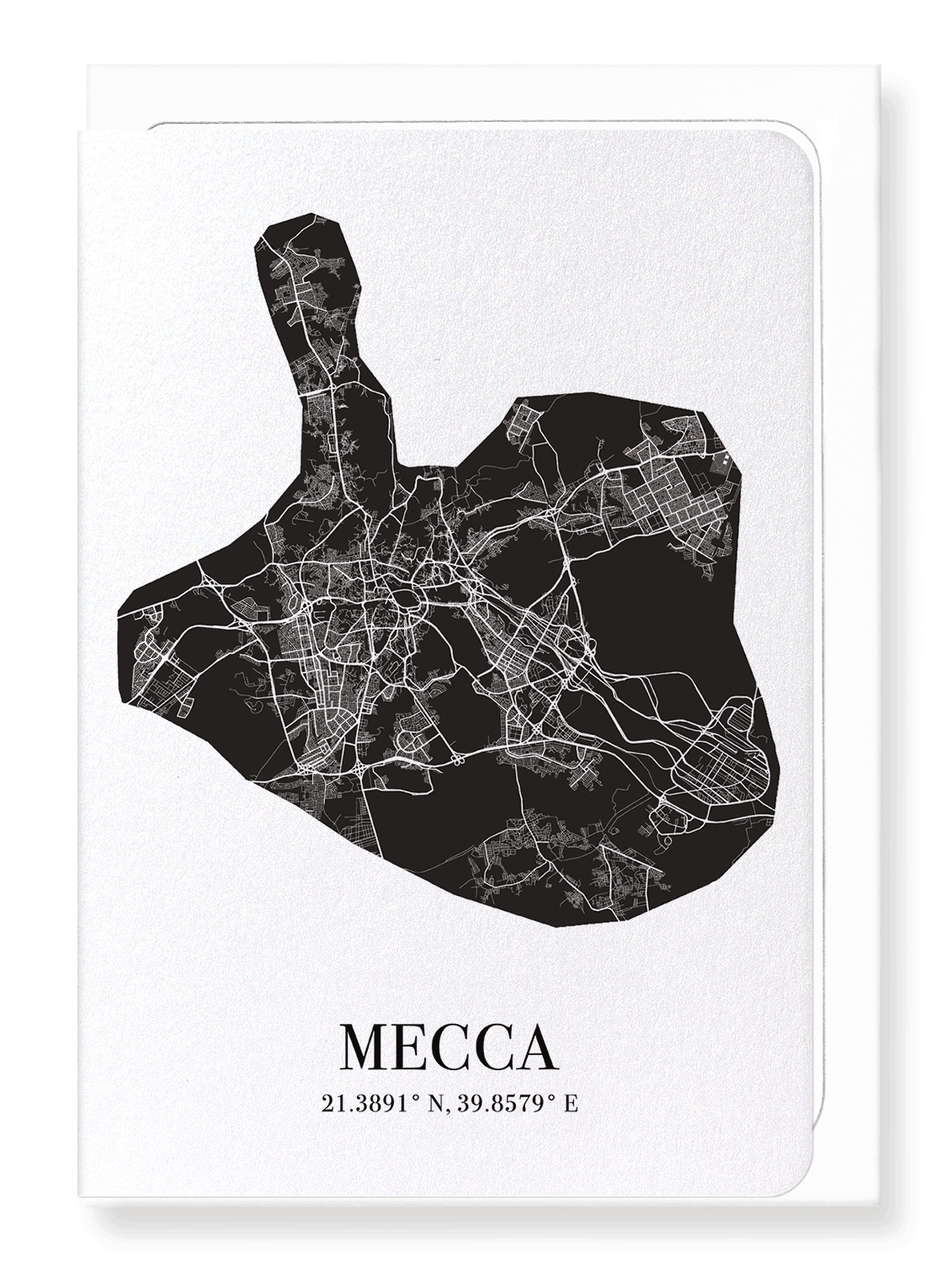 MECCA CUTOUT: Map Cutout Greeting Card