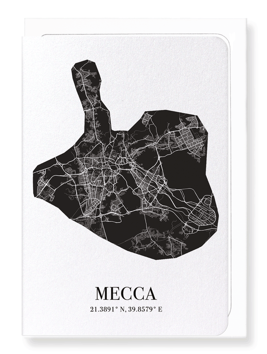 MECCA CUTOUT: Map Cutout Greeting Card