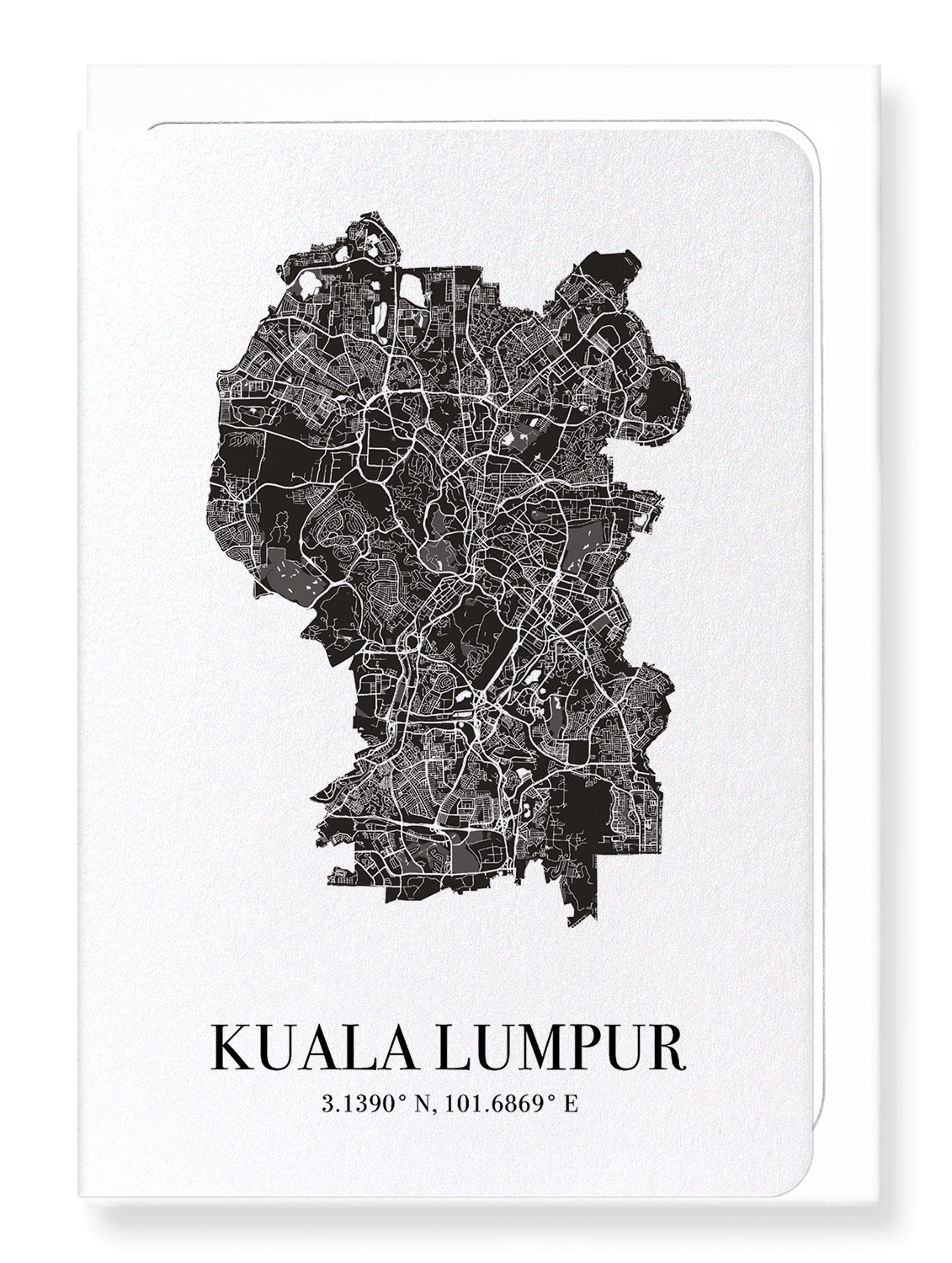 KUALA LUMPUR CUTOUT: Map Cutout Greeting Card