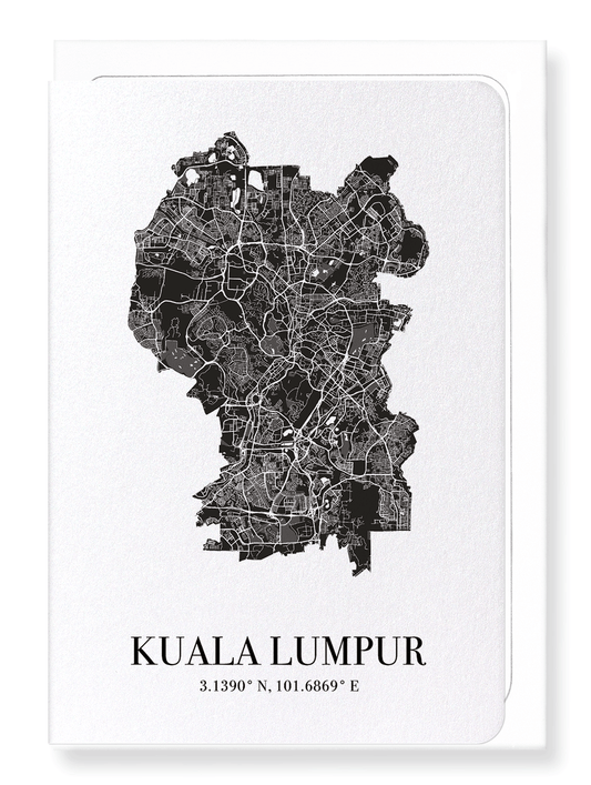 KUALA LUMPUR CUTOUT: Map Cutout Greeting Card